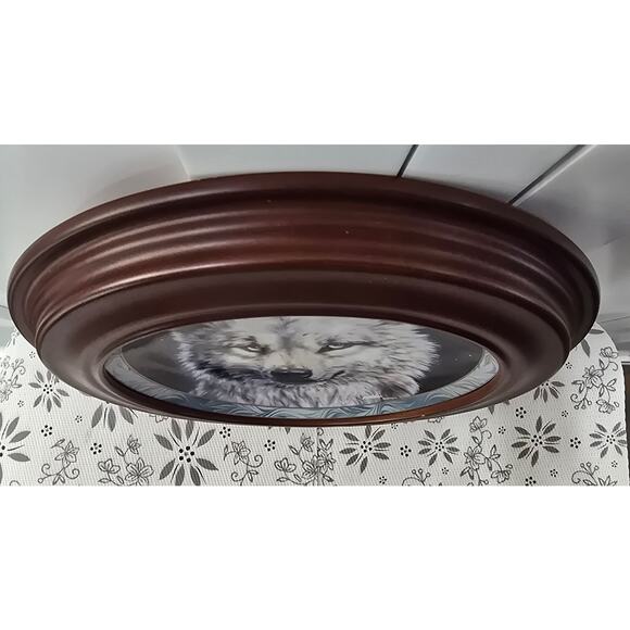 Vintage 1995 Bradford Exchange Mystic Spirit “Arctic Nights” Wolf Plate Framed - Picture 13 of 16